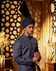 Deep Blue sherwani with Kula