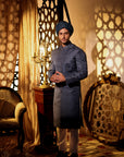 Deep Blue sherwani with Kula