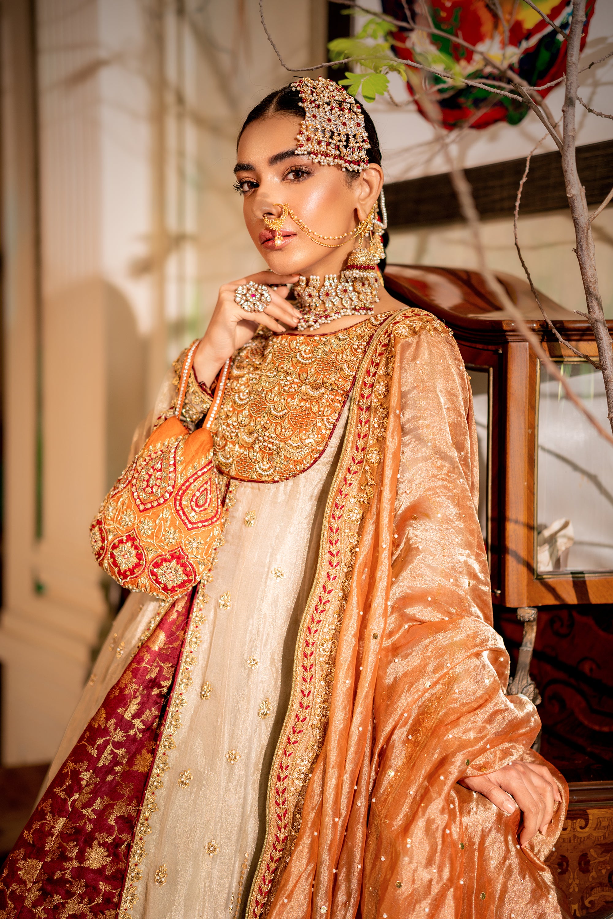 Rust and Maroon Engagement/Nikkah Dress | Elegant Kalidar with Dabka Zardozi Talha Batla Rust and Maroon Engagement/Nikkah Dress | Elegant Kalidar with Dabka Zardozi Talha Batla