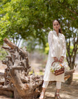 White chikankari outfit