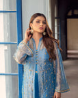 Azure Blue Tissue Suit