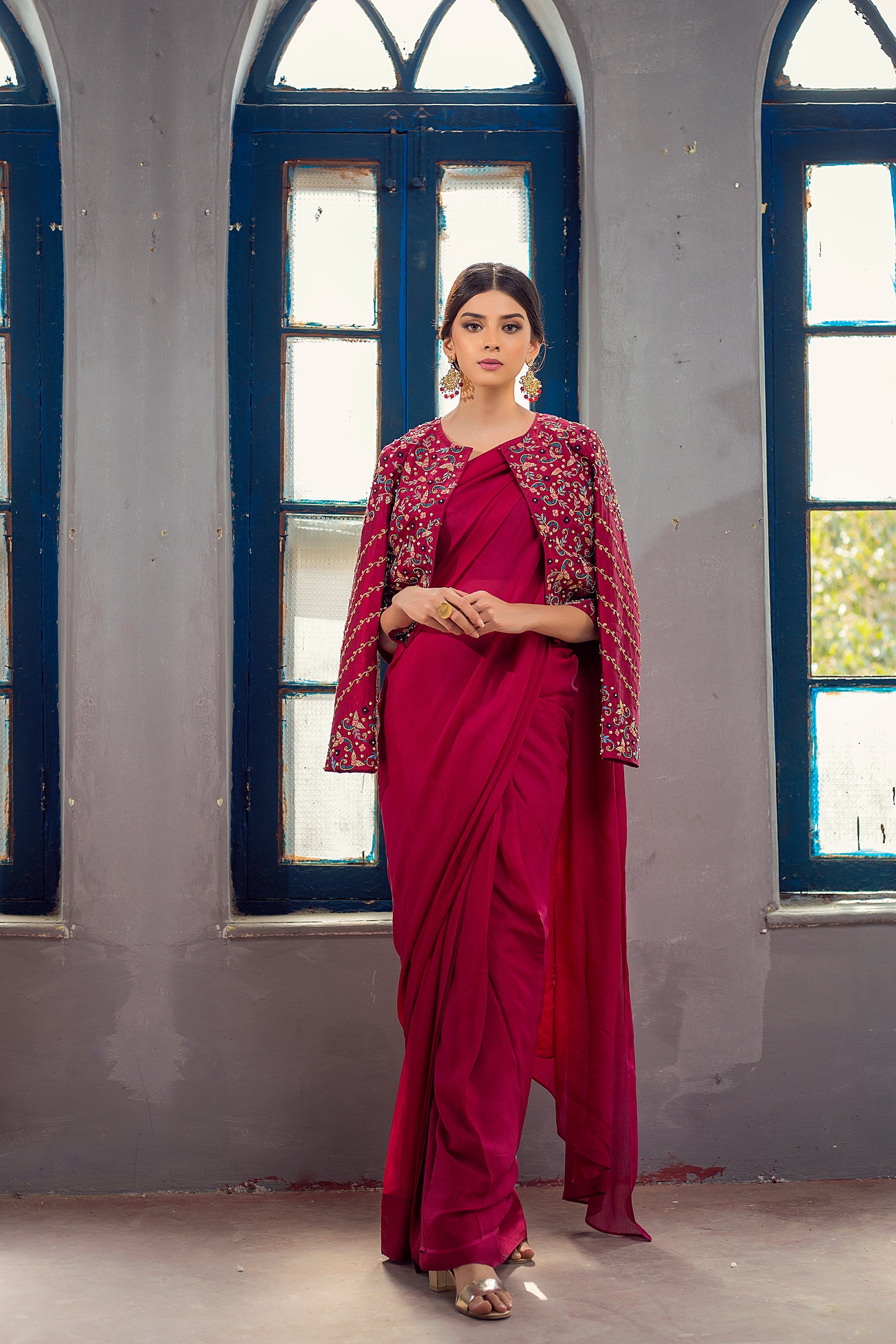 Jacket Saree – Luxurious Silk Jacket with Handcrafted Embroidery