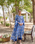 Blue printed Silk outfit