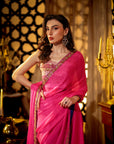 Luminous pink saree