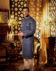 Deep Blue sherwani with Kula