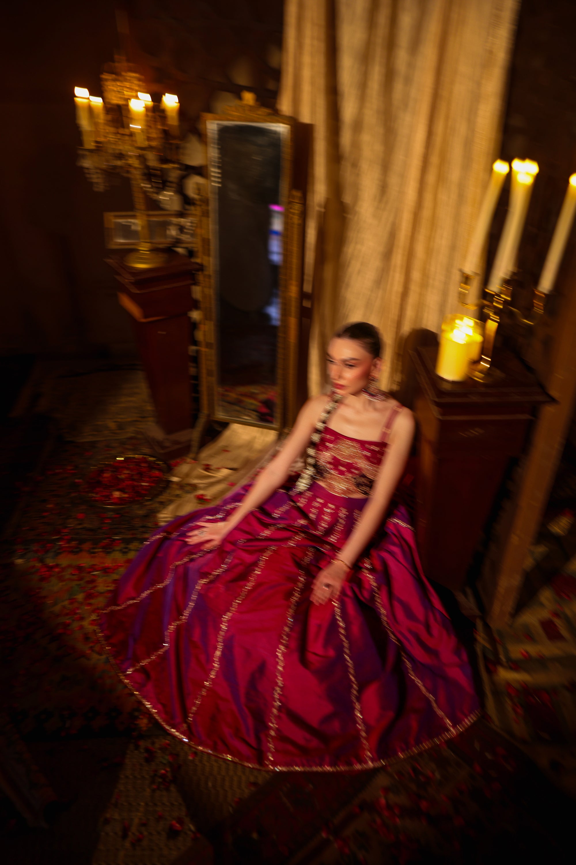 Fuschia Lehenga Choli Jacket