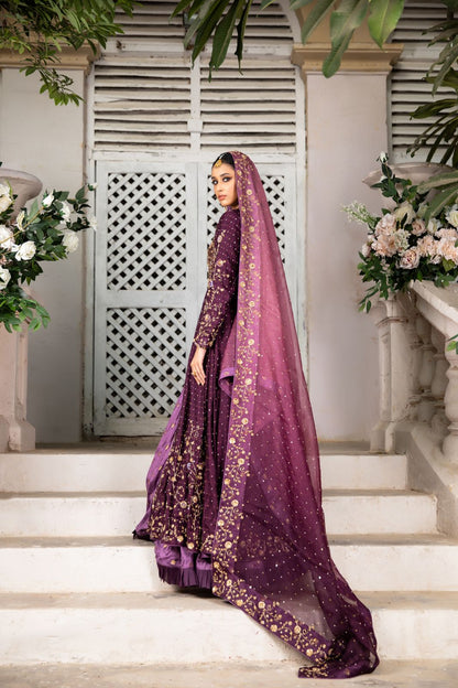 Engagement/Nikkah Kalidaar with a shaded dupatta.