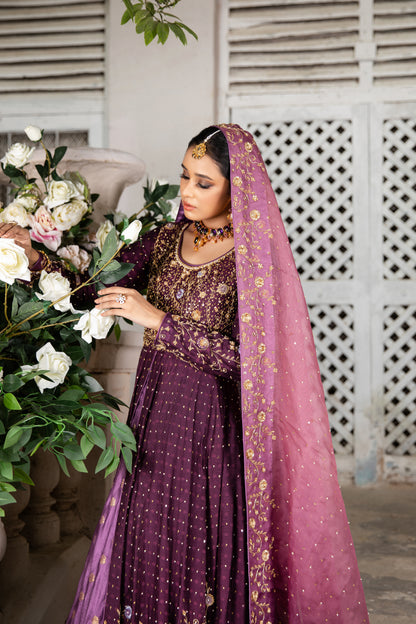 Engagement/Nikkah Kalidaar with a shaded dupatta.