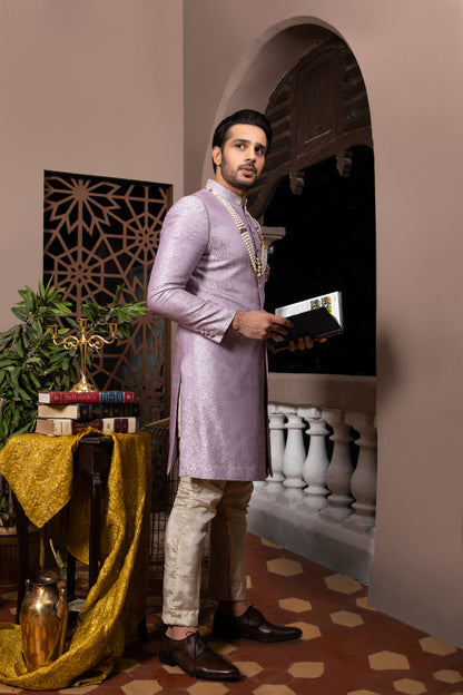 A classic Lilac sherwani.