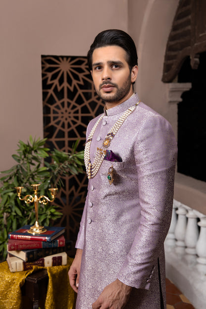 A classic Lilac sherwani.