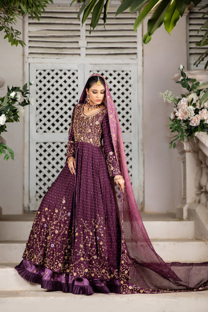 Engagement/Nikkah Kalidaar with a shaded dupatta.