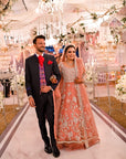 Peach Pink Bridal Peshwas