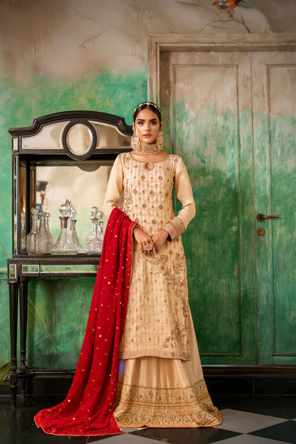 Gold Maisuri dress with raw silk lehenga