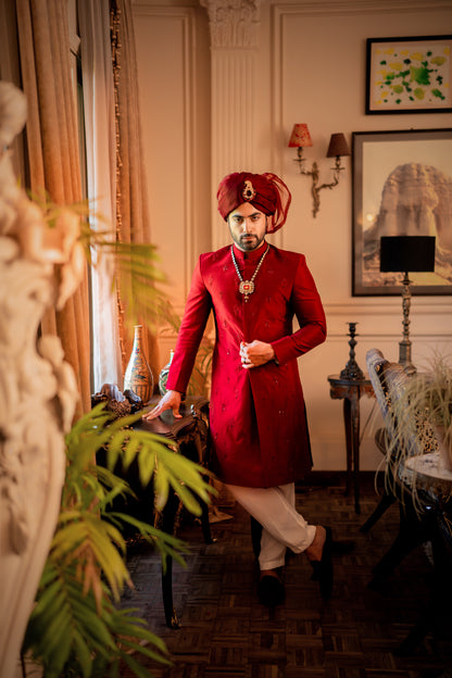 Regal Maroon Sherwani