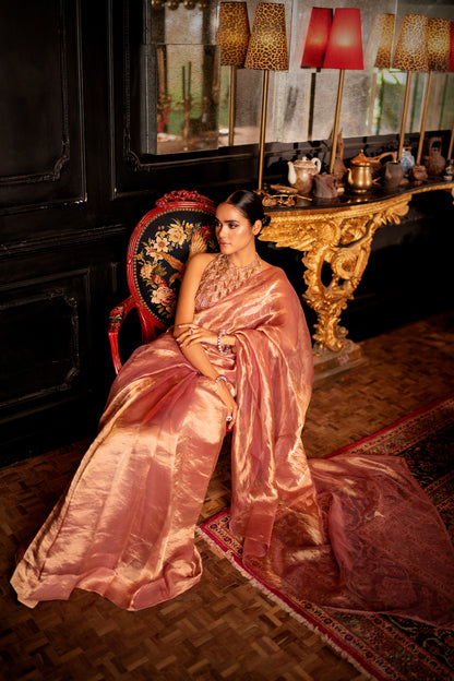 Contemporary Rose Gold Saree