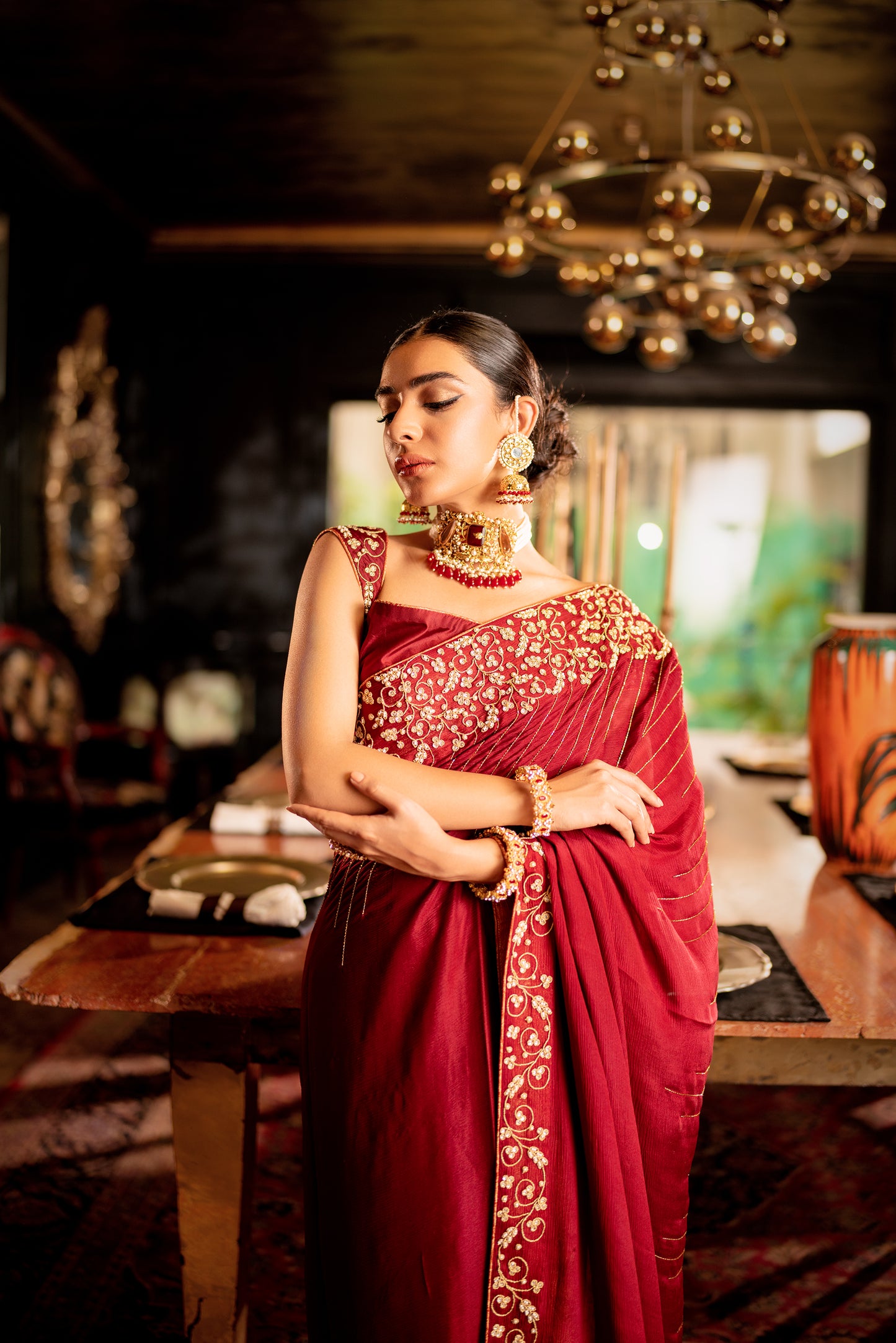 Maroon Maroori Saree