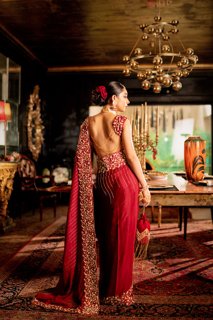 Maroon Maroori Saree