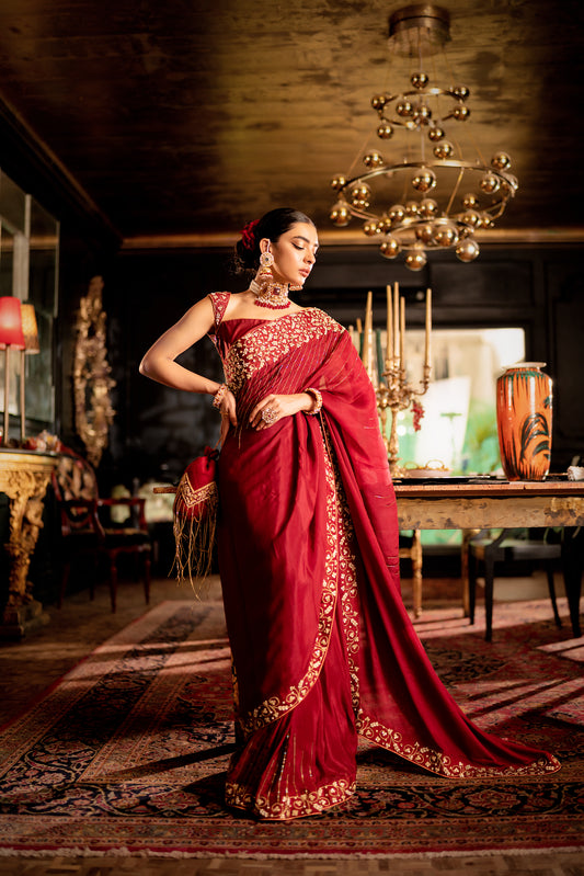 Maroon Maroori Saree