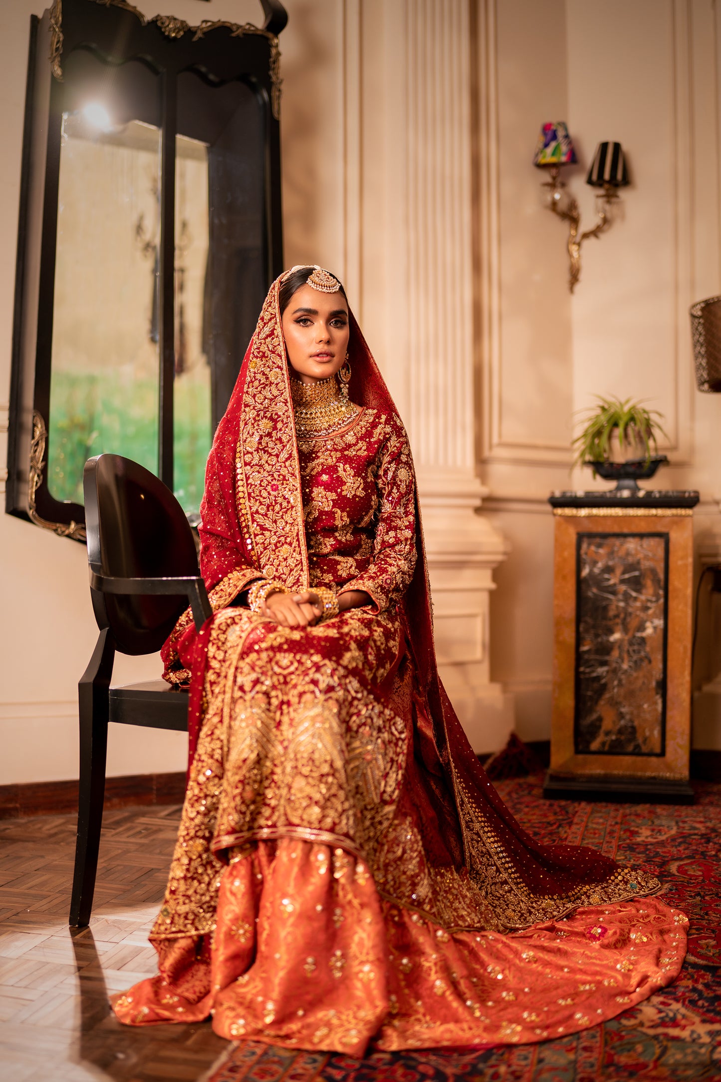 Enchanting In Maroon Farshi Bridal