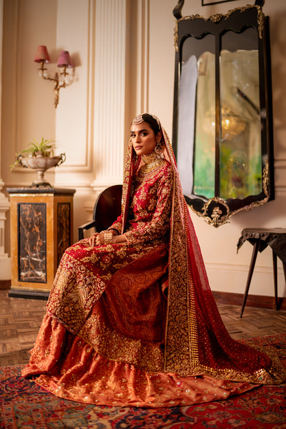 Enchanting In Maroon Farshi Bridal