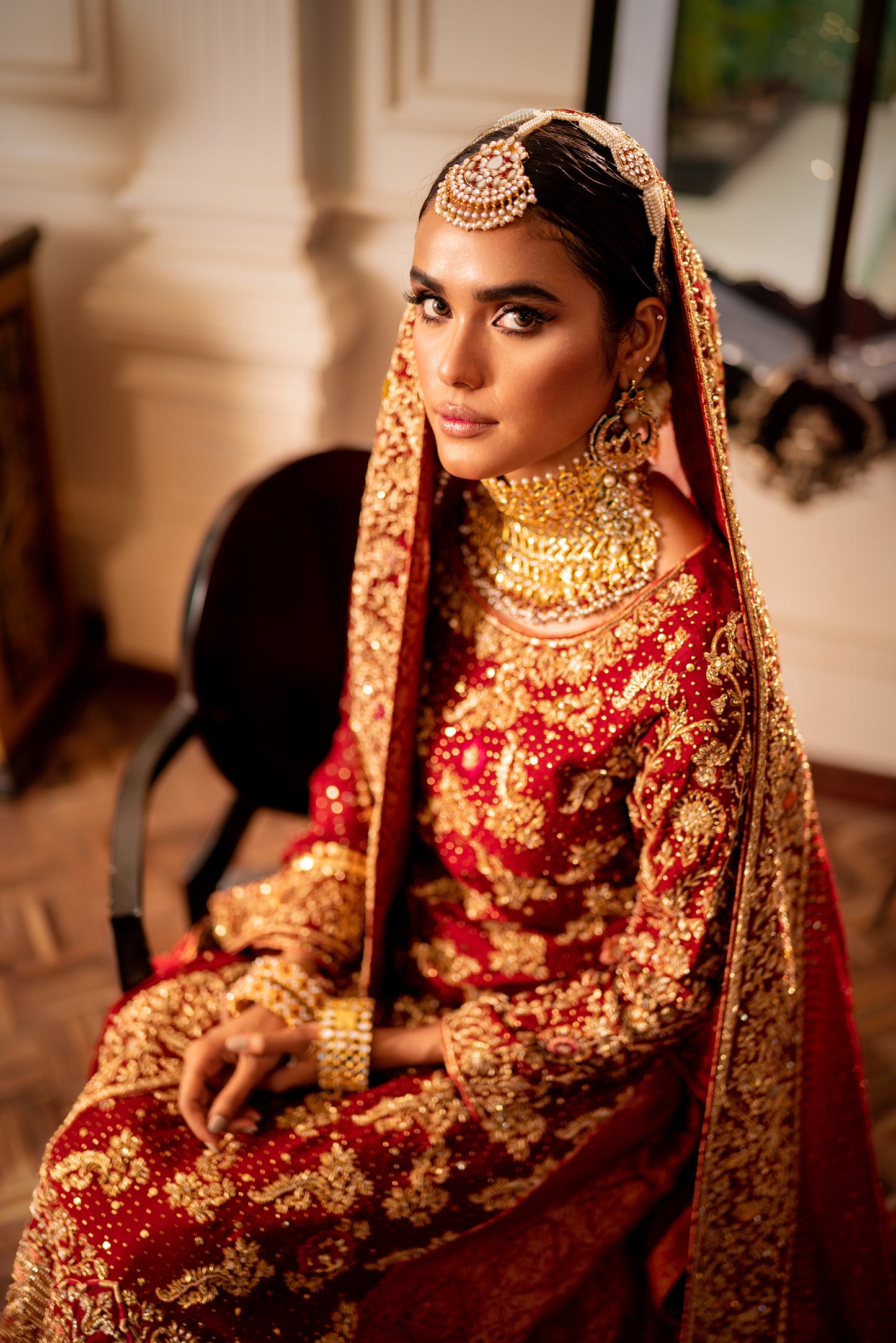 Enchanting In Maroon Farshi Bridal