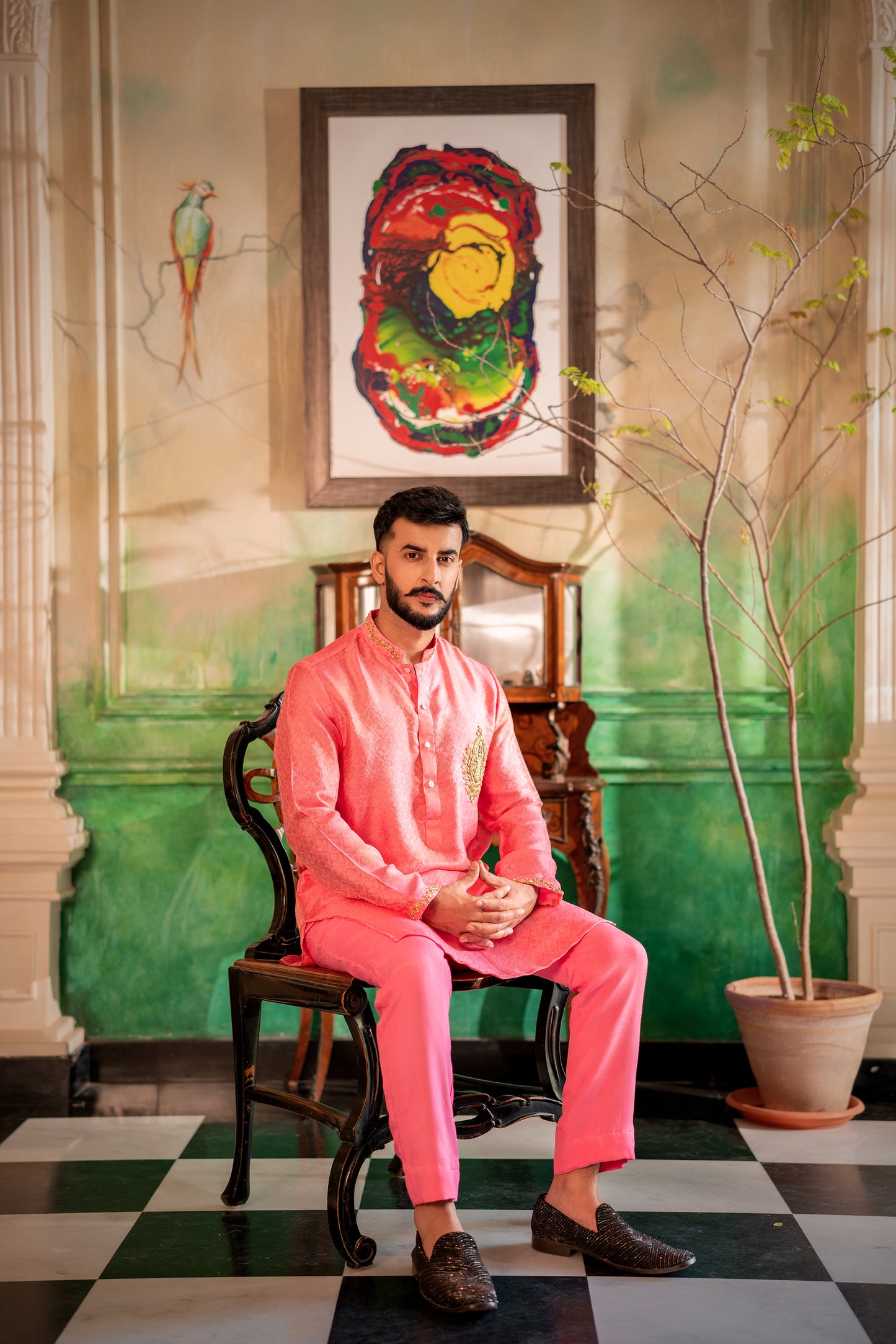 Pink Men's Kurta