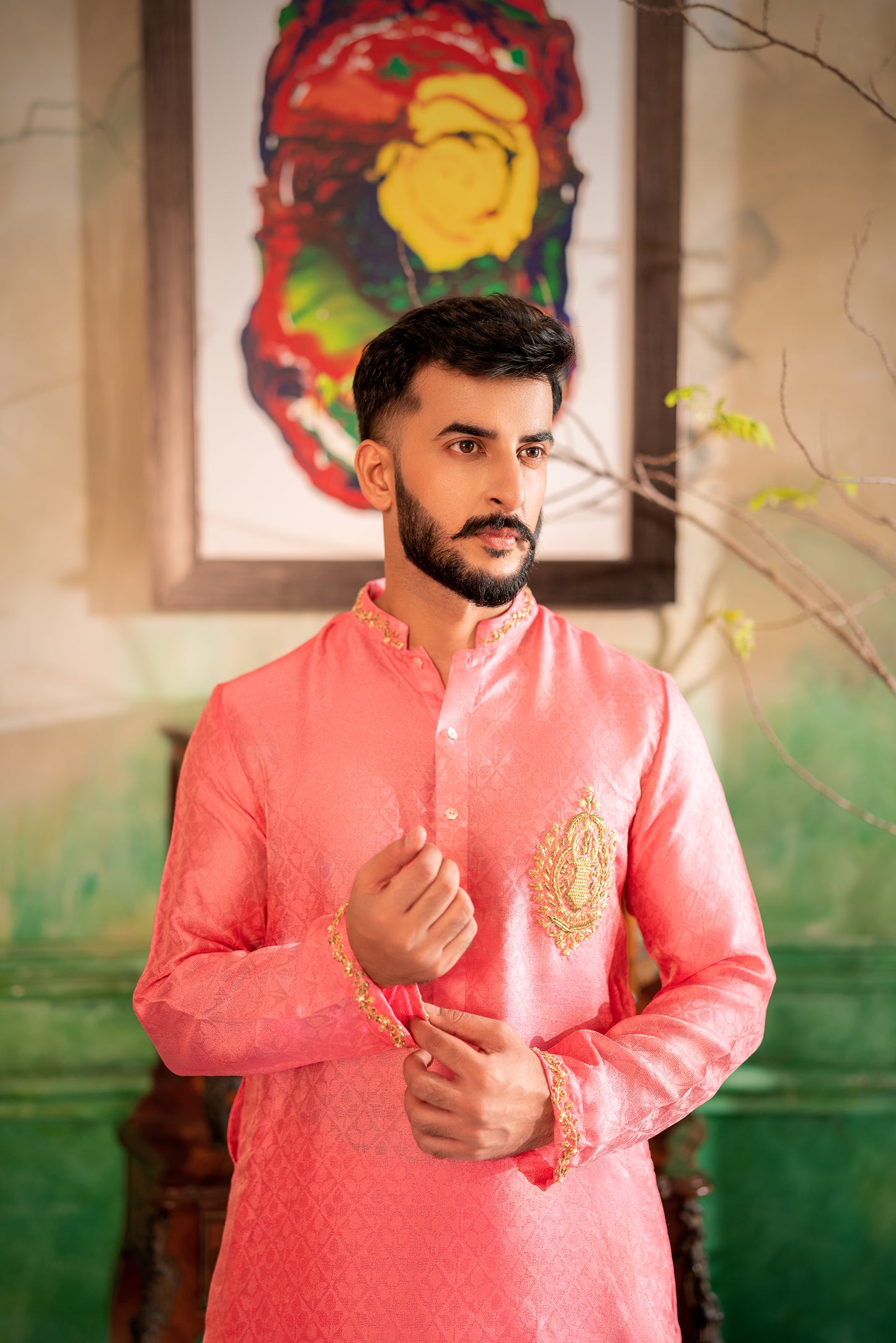 Pink Men's Kurta