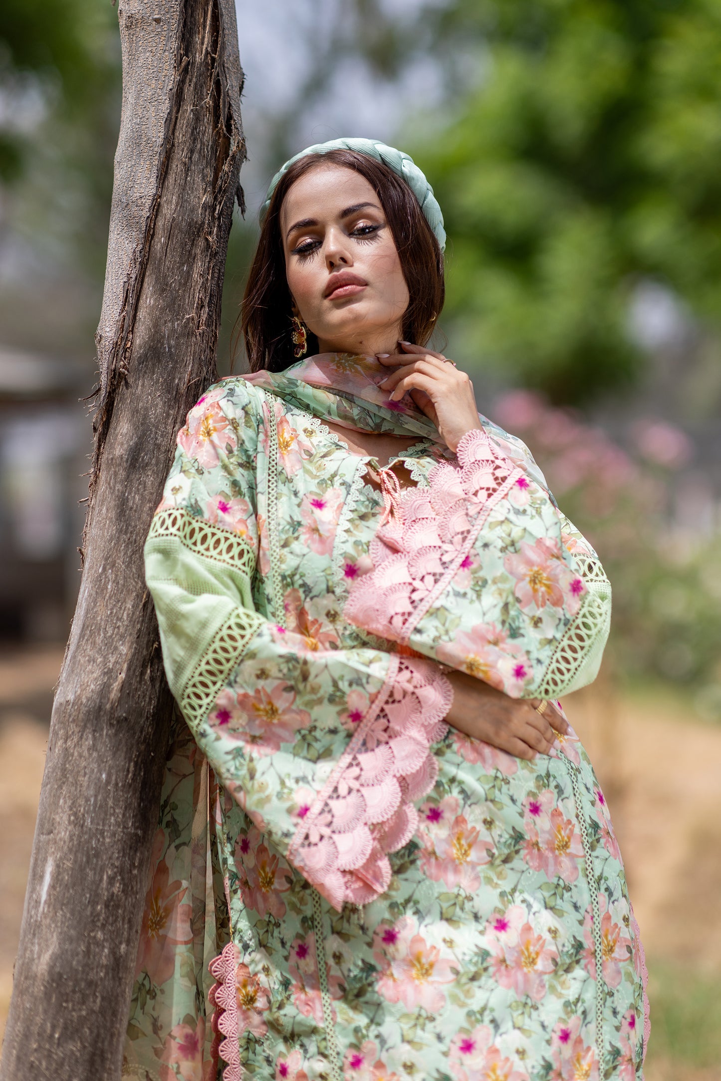 Mint green printed outfit