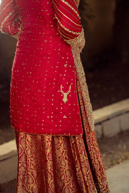 Scarlet Red Silk Bridal