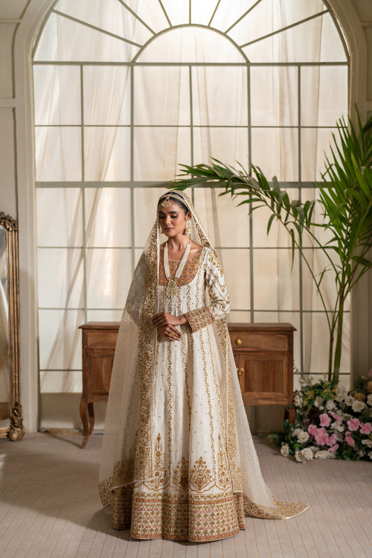 Noorie - White Bridal Kalidaar