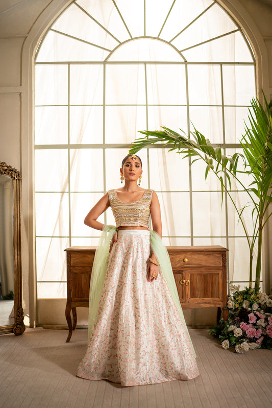 Noorie - Ivory lehnga choli