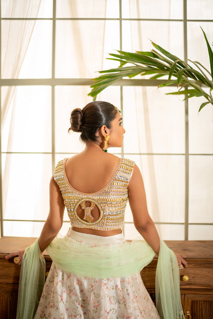 Noorie - Ivory lehnga choli